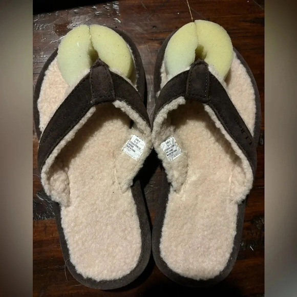 LL BEAN NEW NWOT GIRLS FLIP FLOPS BROWN SANDALS SUMMER CASUAL WINTER SIZE 12 13 - Picture 6 of 6